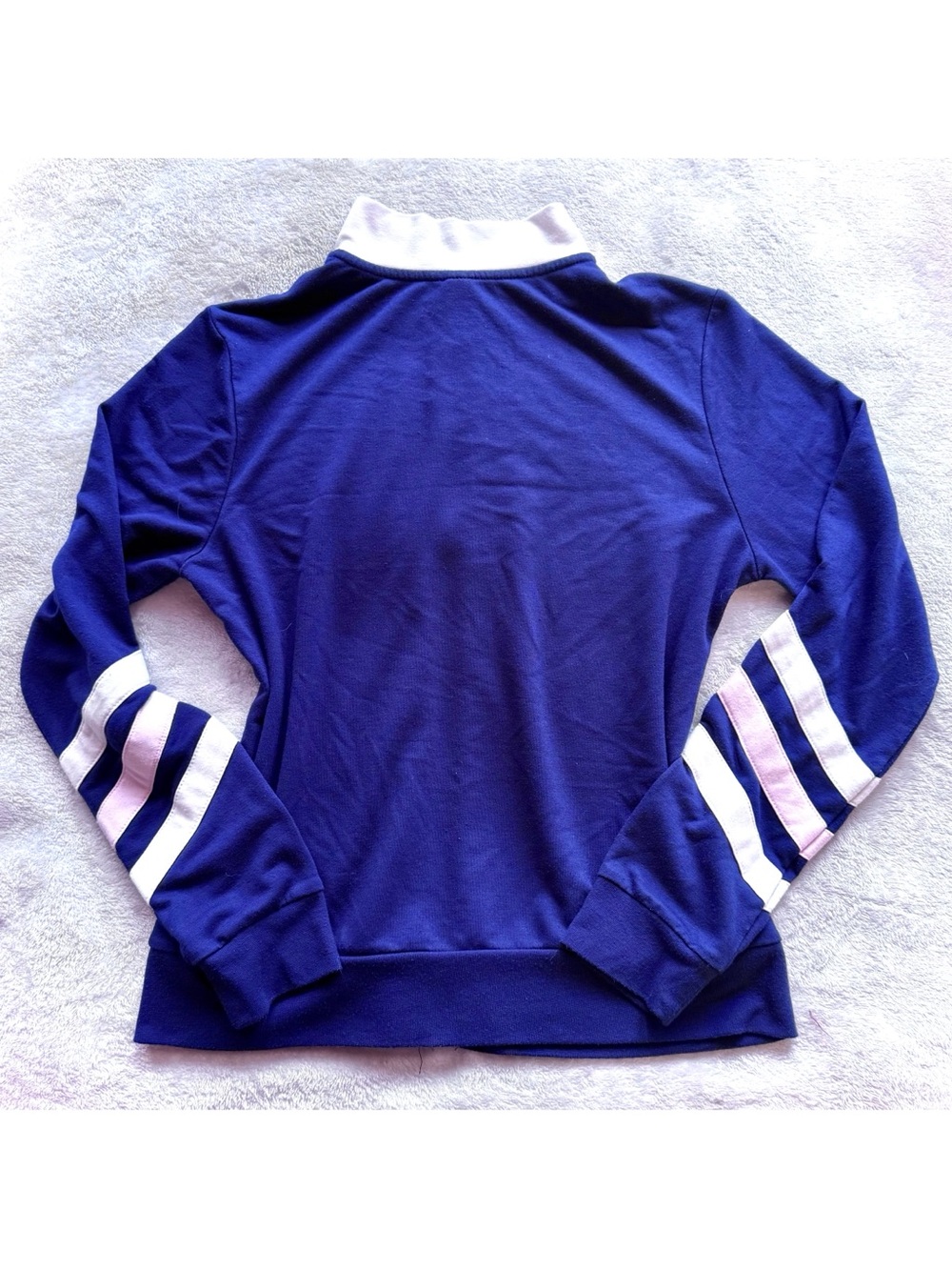 No Boundaries Navy Zip Up with White & Pink details - Picture 2 of 4